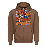 Chestnut patriotic popsicles seamless pattern Zipper Hoodie - HRA Design Shop
