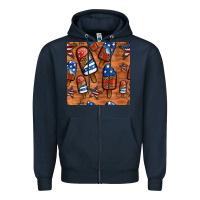 Navy patriotic popsicles seamless pattern Zipper Hoodie - HRA Design Shop