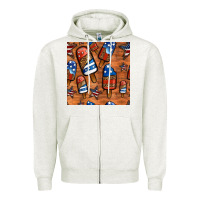 Oatmeal Heather patriotic popsicles seamless pattern Zipper Hoodie - HRA Design Shop