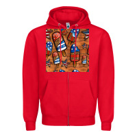 Red patriotic popsicles seamless pattern Zipper Hoodie - HRA Design Shop