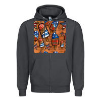 Smoke patriotic popsicles seamless pattern Zipper Hoodie - HRA Design Shop
