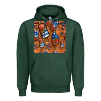 Sports Green patriotic popsicles seamless pattern Zipper Hoodie - HRA Design Shop