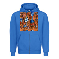 True Royal patriotic popsicles seamless pattern Zipper Hoodie - HRA Design Shop