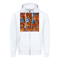 White patriotic popsicles seamless pattern Zipper Hoodie - HRA Design Shop