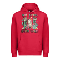 Cardinal she kinda buck wild Premium Hoodie - MaliasSmallBusiness