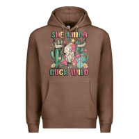 Chestnut she kinda buck wild Premium Hoodie - MaliasSmallBusiness