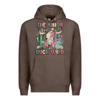 Coffee she kinda buck wild Premium Hoodie - MaliasSmallBusiness