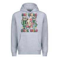 Heather Grey she kinda buck wild Premium Hoodie - MaliasSmallBusiness