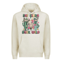 Oatmeal Heather she kinda buck wild Premium Hoodie - MaliasSmallBusiness