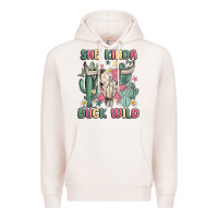 Pale Pink she kinda buck wild Premium Hoodie - MaliasSmallBusiness