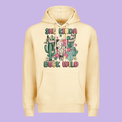 She Kinda Buck Wild Premium Hoodie Designed By Maliassmallbusiness