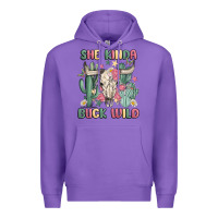 Purple she kinda buck wild Premium Hoodie - MaliasSmallBusiness