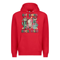 Red she kinda buck wild Premium Hoodie - MaliasSmallBusiness