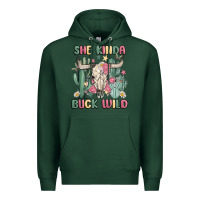 Sports Green she kinda buck wild Premium Hoodie - MaliasSmallBusiness