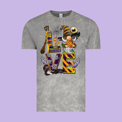 Halloween Love Gnome Vintage Tee Designed By Barkaloodesign