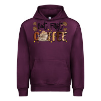Mauve Wine but first coffee Urban Hoodie - MaliasSmallBusiness
