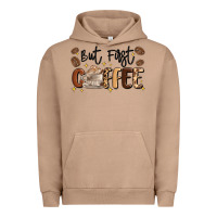 Pigment Burro but first coffee Urban Hoodie - MaliasSmallBusiness