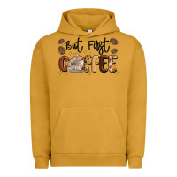 Pigment Peanut Butter but first coffee Urban Hoodie - MaliasSmallBusiness