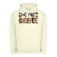 Pigment Pistachio but first coffee Urban Hoodie - MaliasSmallBusiness