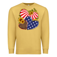 Antique Gold america heart and sunflower Premium Sweatshirt - Artiststas