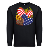 Black america heart and sunflower Premium Sweatshirt - Artiststas