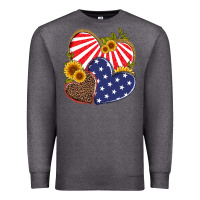Charcoal Heather america heart and sunflower Premium Sweatshirt - Artiststas