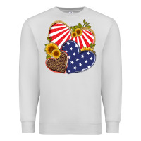 Dove Grey america heart and sunflower Premium Sweatshirt - Artiststas