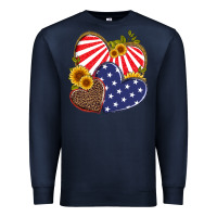 Navy america heart and sunflower Premium Sweatshirt - Artiststas