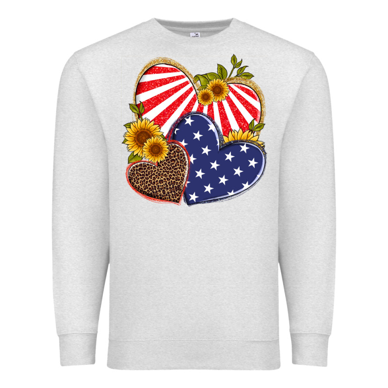 America Heart And Sunflower Premium Sweatshirt by Artiststas | Teevron