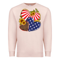 Pale Pink america heart and sunflower Premium Sweatshirt - Artiststas