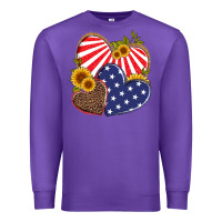 Purple america heart and sunflower Premium Sweatshirt - Artiststas