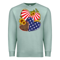 Seafoam america heart and sunflower Premium Sweatshirt - Artiststas