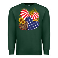 Sports Green america heart and sunflower Premium Sweatshirt - Artiststas