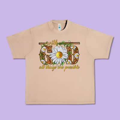 With God All Things Are Possible With Daisy Urban Heavy Tee Designed By Texasbilliewilder