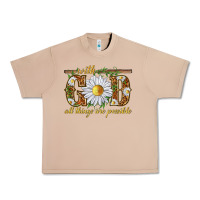 Burro With God all things are possible with daisy Urban Heavy Tee - texasbilliewilder