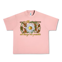 Salmon With God all things are possible with daisy Urban Heavy Tee - texasbilliewilder
