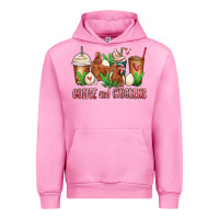 Fuchsia Pink chicken   coffee cups Urban Hoodie - MaliasSmallBusiness