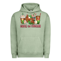 Pigment Oil Green chicken   coffee cups Urban Hoodie - MaliasSmallBusiness
