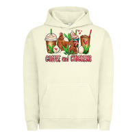 Pigment Pistachio chicken   coffee cups Urban Hoodie - MaliasSmallBusiness