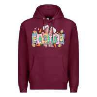Burgundy easter  rabbit Premium Hoodie - MaliasSmallBusiness