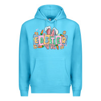 Ocean Blue easter  rabbit Premium Hoodie - MaliasSmallBusiness