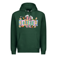Sports Green easter  rabbit Premium Hoodie - MaliasSmallBusiness