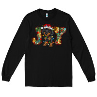 Black dachshund puppy christmas joy Long Sleeve Tee - RanaPortraitStore