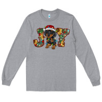 Heather Grey dachshund puppy christmas joy Long Sleeve Tee - RanaPortraitStore