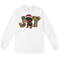 White dachshund puppy christmas joy Long Sleeve Tee - RanaPortraitStore