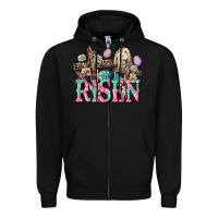 Black He is risen Easter Day Zipper Hoodie - CowGirlArtShop