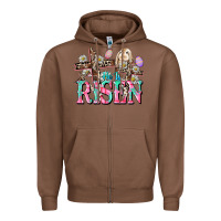 Chestnut He is risen Easter Day Zipper Hoodie - CowGirlArtShop