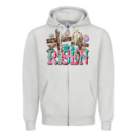 Dove Grey He is risen Easter Day Zipper Hoodie - CowGirlArtShop