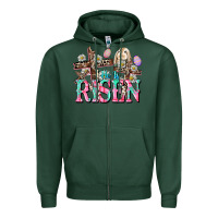 Sports Green He is risen Easter Day Zipper Hoodie - CowGirlArtShop