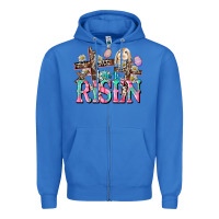 True Royal He is risen Easter Day Zipper Hoodie - CowGirlArtShop